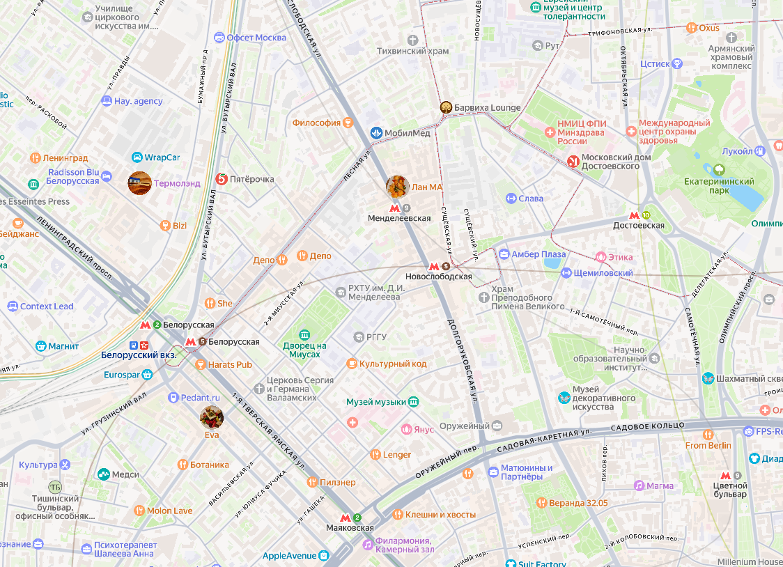 Карта Москвы